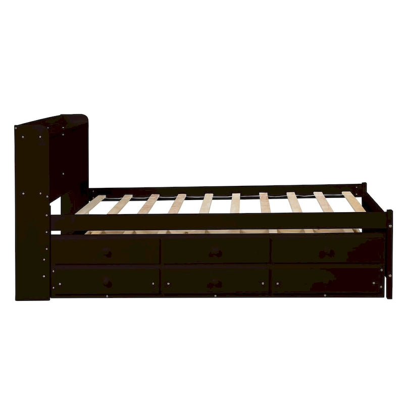 Twin Bed with Twin Trundle,Drawers