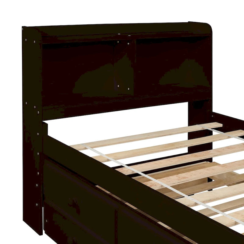 Twin Bed with Twin Trundle,Drawers