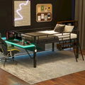 Gaming Mid Loft Bed with Desk and LED