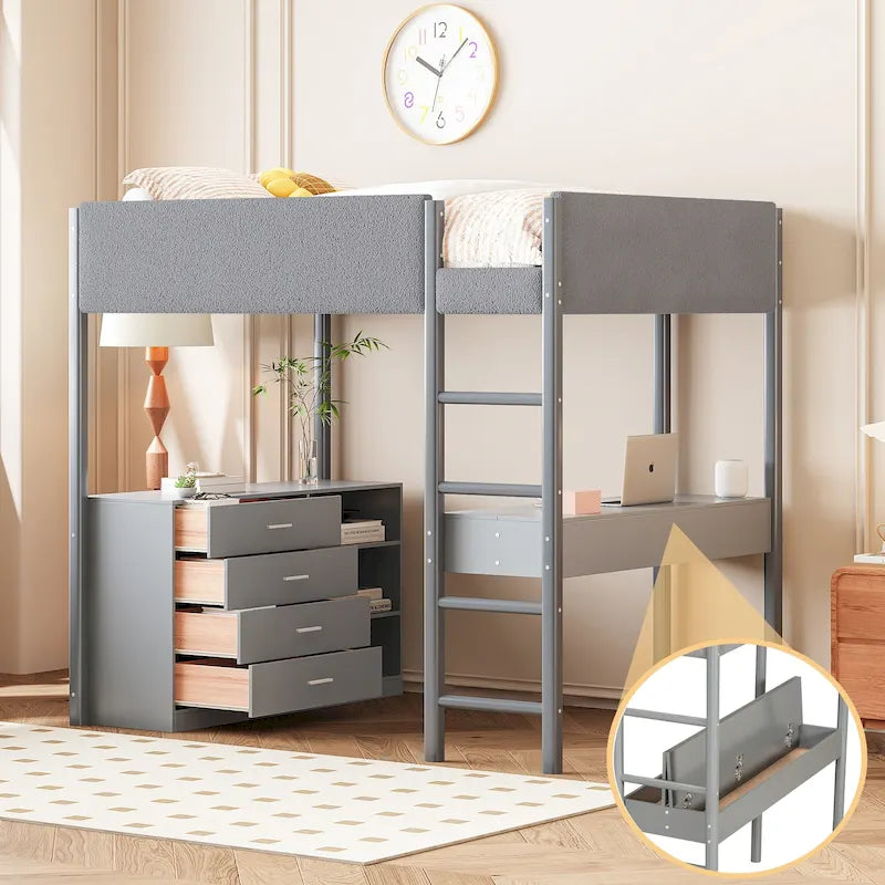 Full Size Teddy Fleece Loft Bed