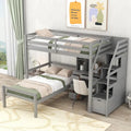 Loft Bed with a Stand-Alone Bed, Storage Staircase, Desk, Shelves and Drawers