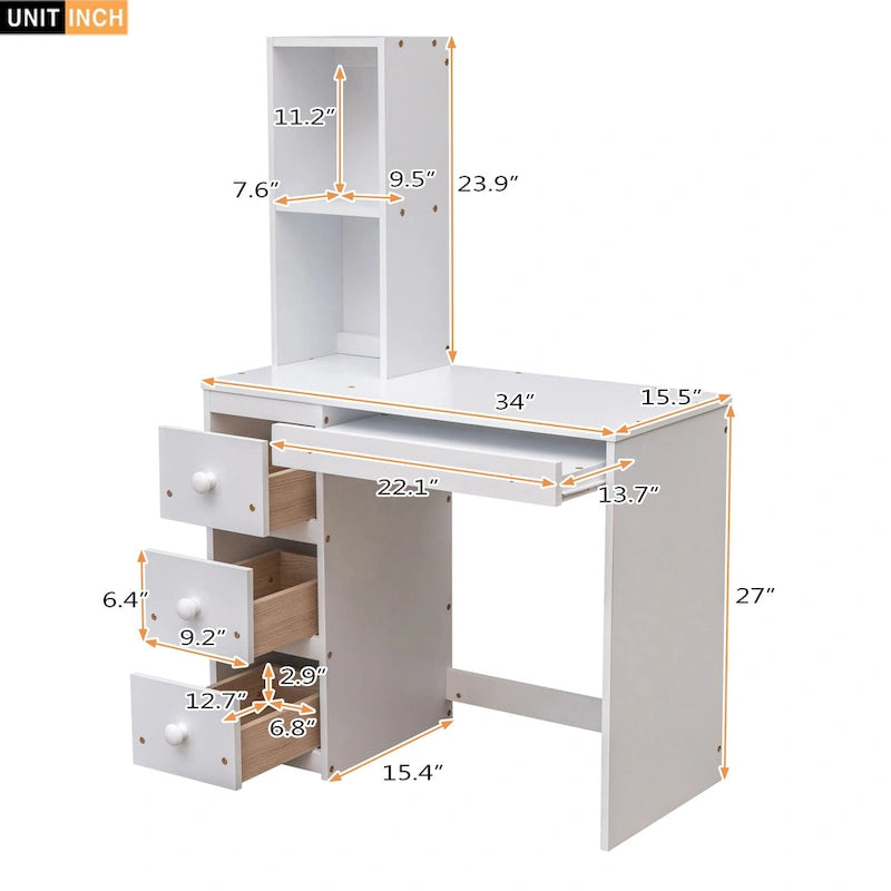 Loft Bed with a Stand-Alone Bed, Storage Staircase, Desk, Shelves and Drawers