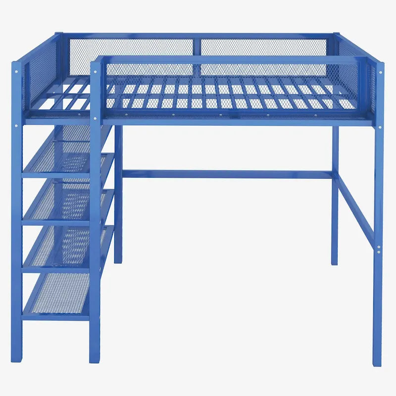 Full Loft Bed with Four Shelves