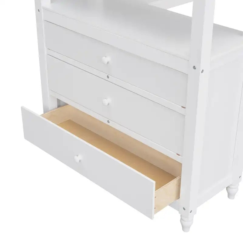 Twin Size Loft Bed with Drawers and Desk