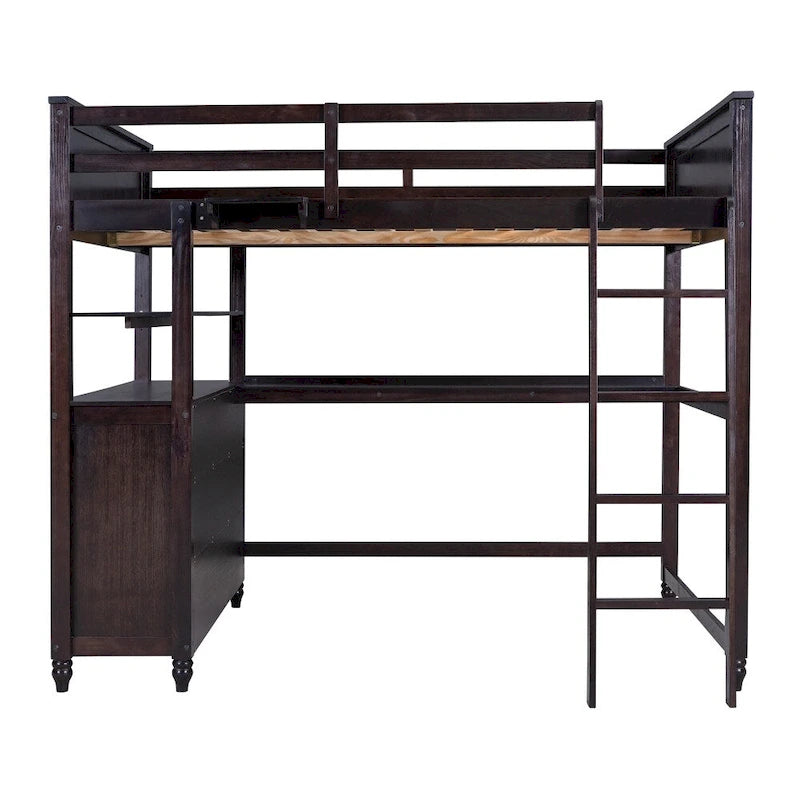 Twin Size Loft Bed with Drawers and Desk