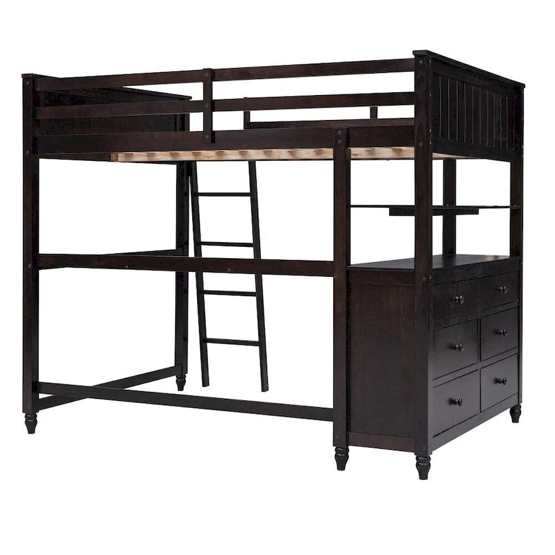 Twin Size Loft Bed with Drawers and Desk