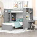 Loft Bed with a Stand-alone bed, Shelves, Desk and Wardrobe