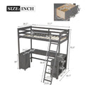 Twin Size Loft Bed with U-shaped Desk