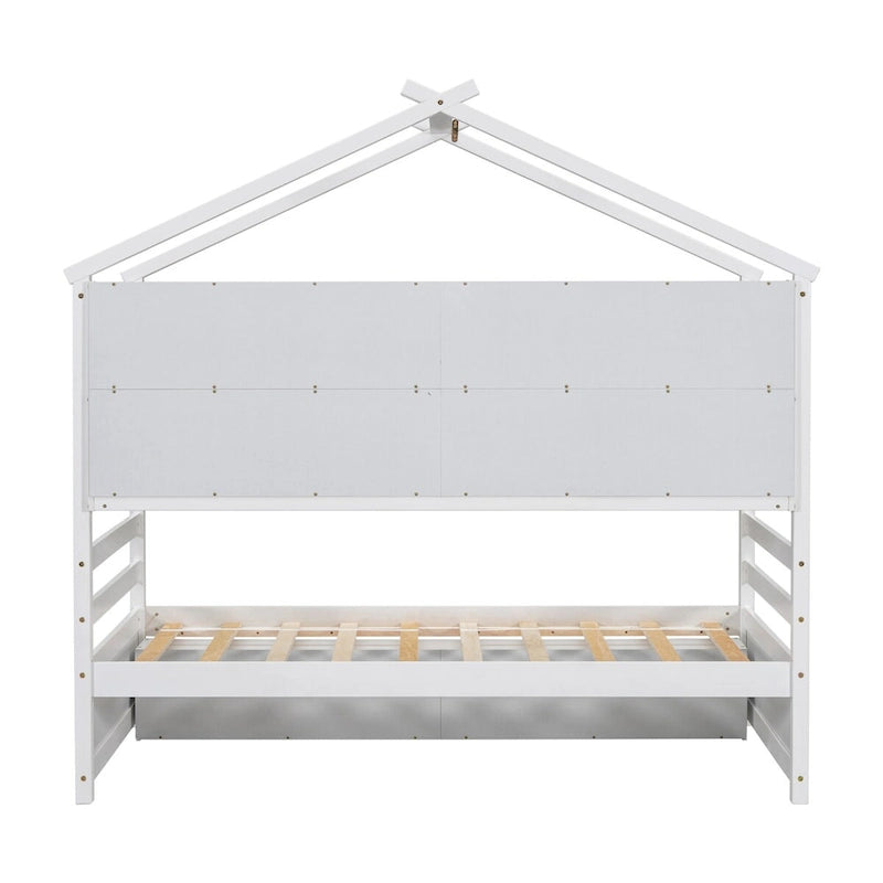 QQ Twin House Bed with Roof Frame