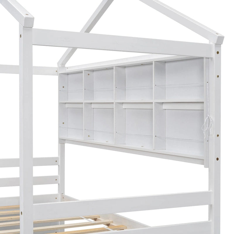 QQ Twin House Bed with Roof Frame