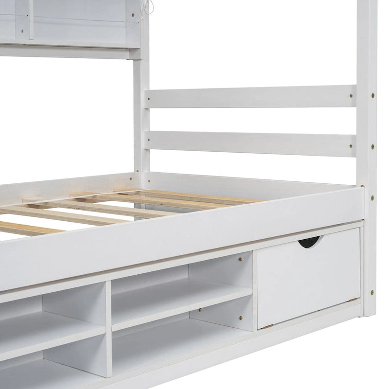 QQ Twin House Bed with Roof Frame
