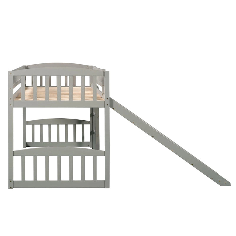 Twin Size Loft Bed with Slide and Ladder