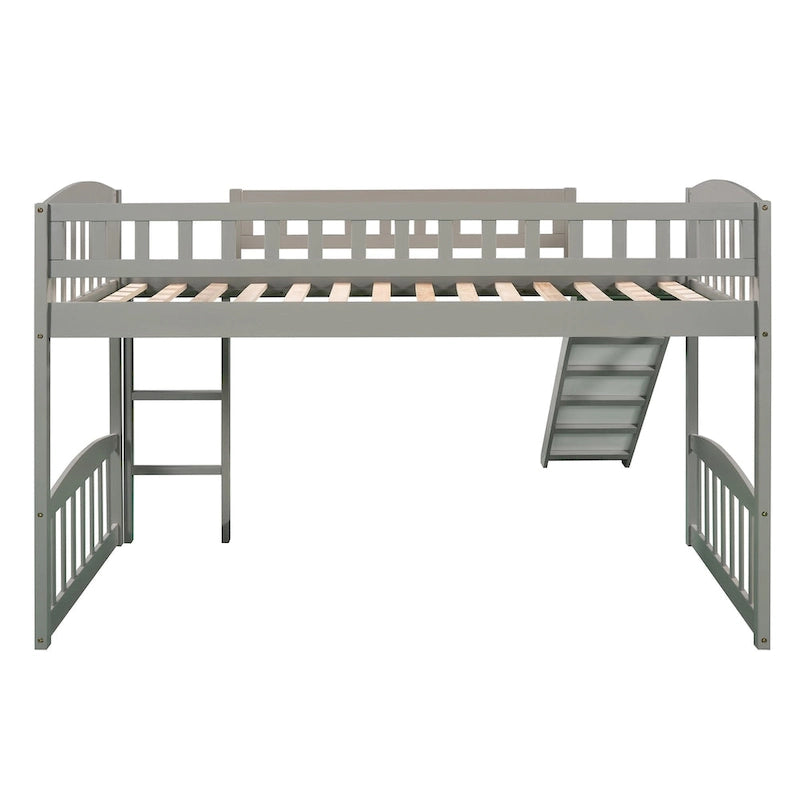 Twin Size Loft Bed with Slide and Ladder