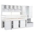 Twin Size Wood Loft Bed with Under-bed Desk and Drawers