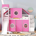 Merax Full/Twin Loft Bed with Tent and Tower