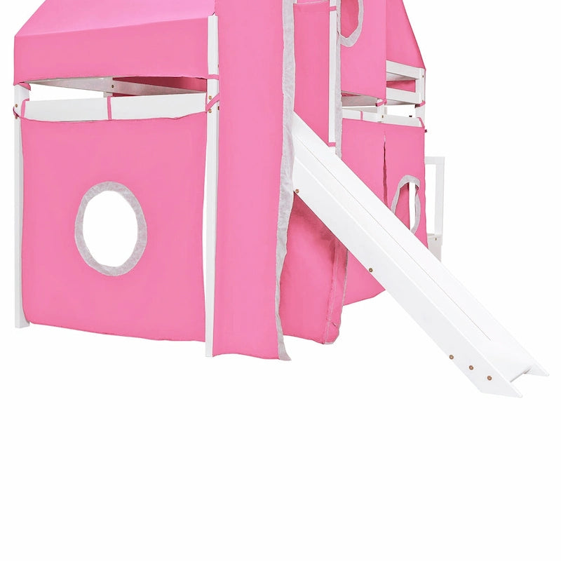 Merax Full/Twin Loft Bed with Tent and Tower