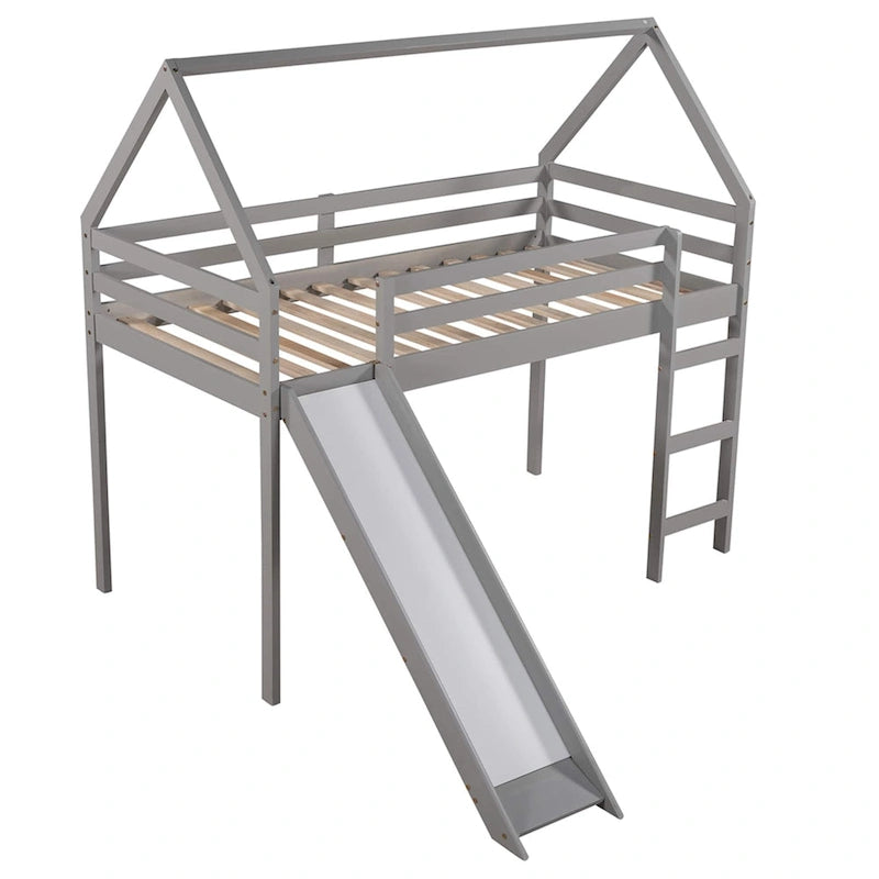 Twin Size Loft Bed with Slide