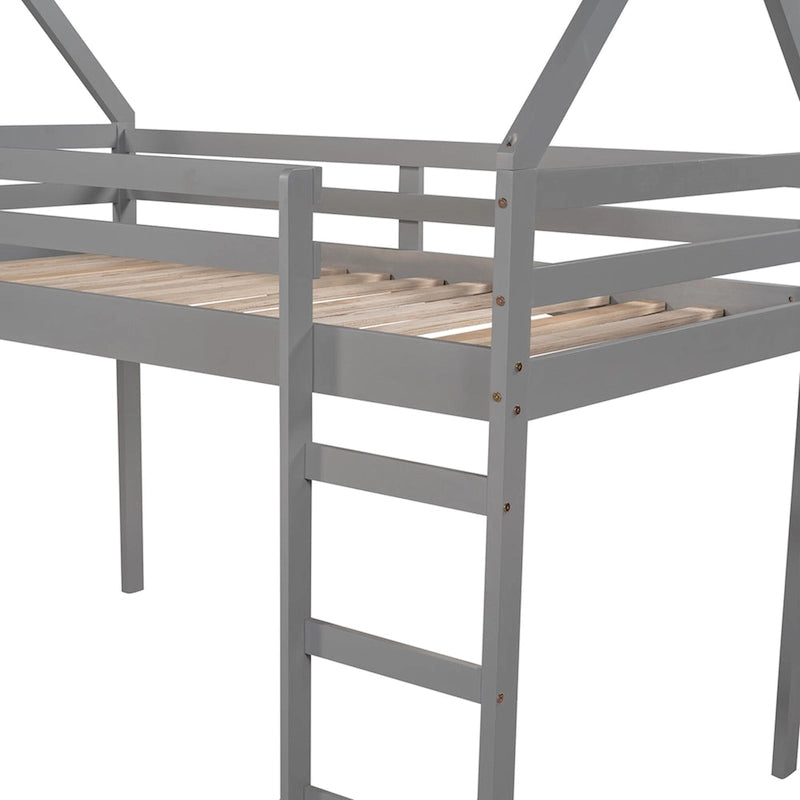 Twin Size Loft Bed with Slide