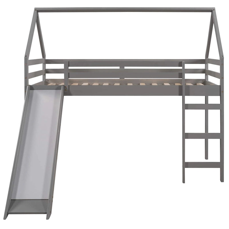 Twin Size Loft Bed with Slide