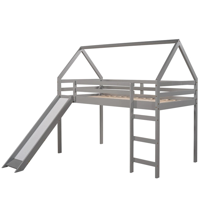 Twin Size Loft Bed with Slide