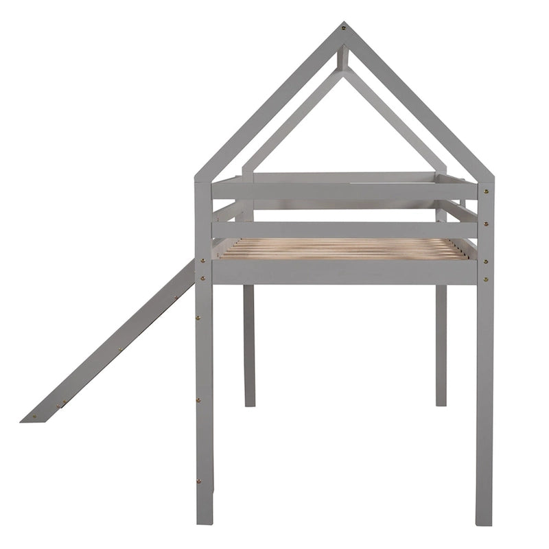 Twin Size Loft Bed with Slide
