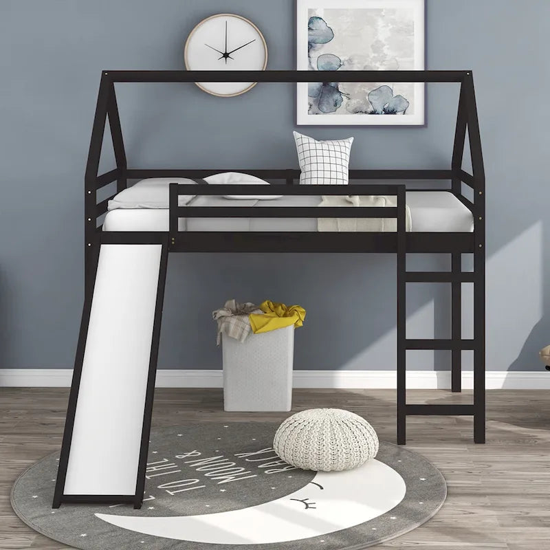 Twin Size Loft Bed with Slide