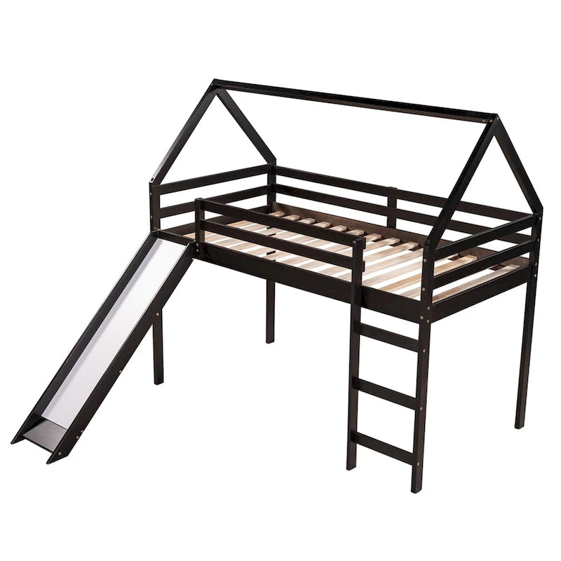 Twin Size Loft Bed with Slide