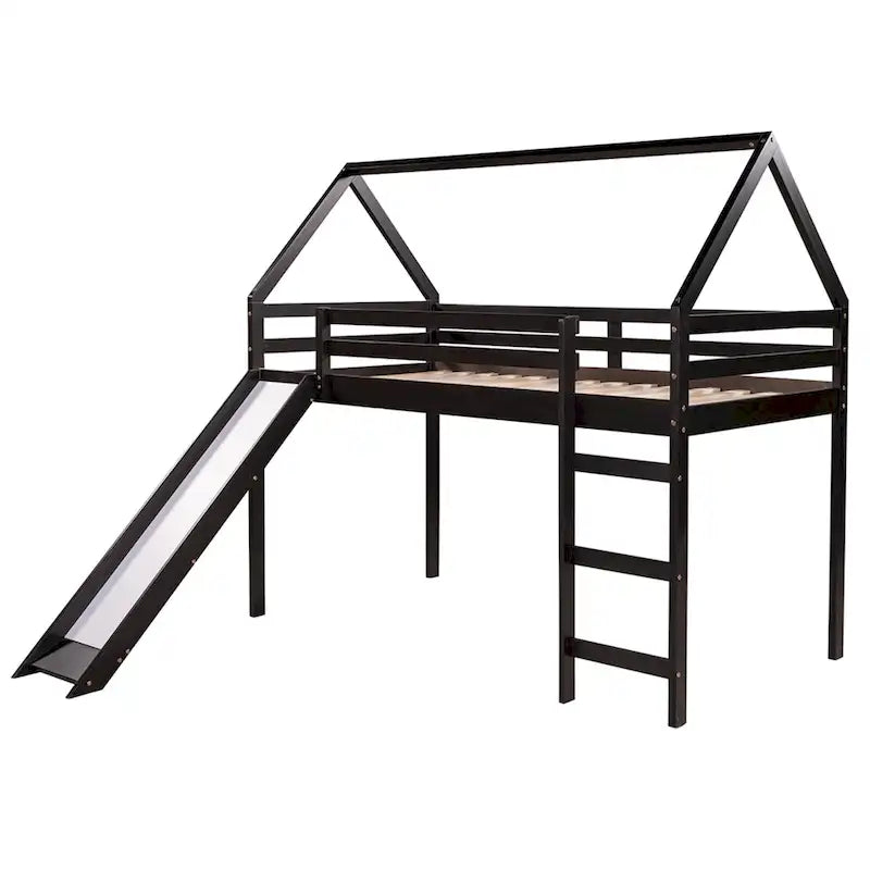 Twin Size Loft Bed with Slide