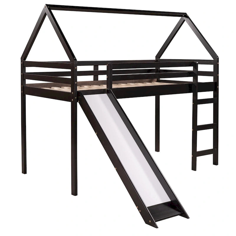 Twin Size Loft Bed with Slide