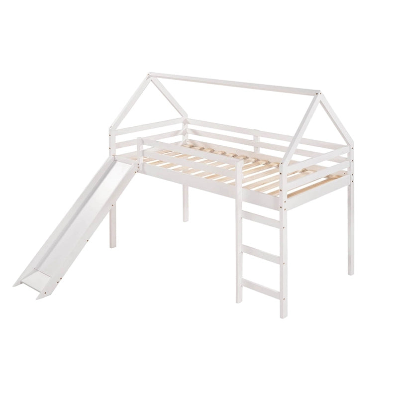 Twin Size Loft Bed with Slide