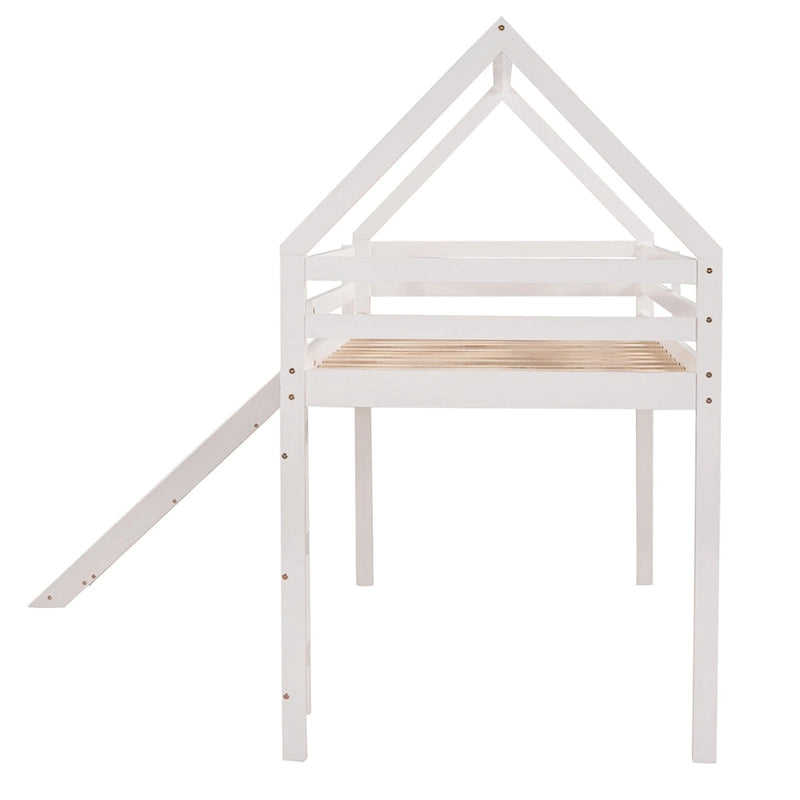 Twin Size Loft Bed with Slide