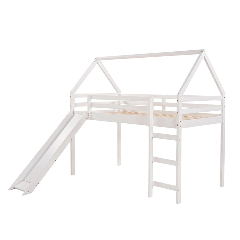 Twin Size Loft Bed with Slide
