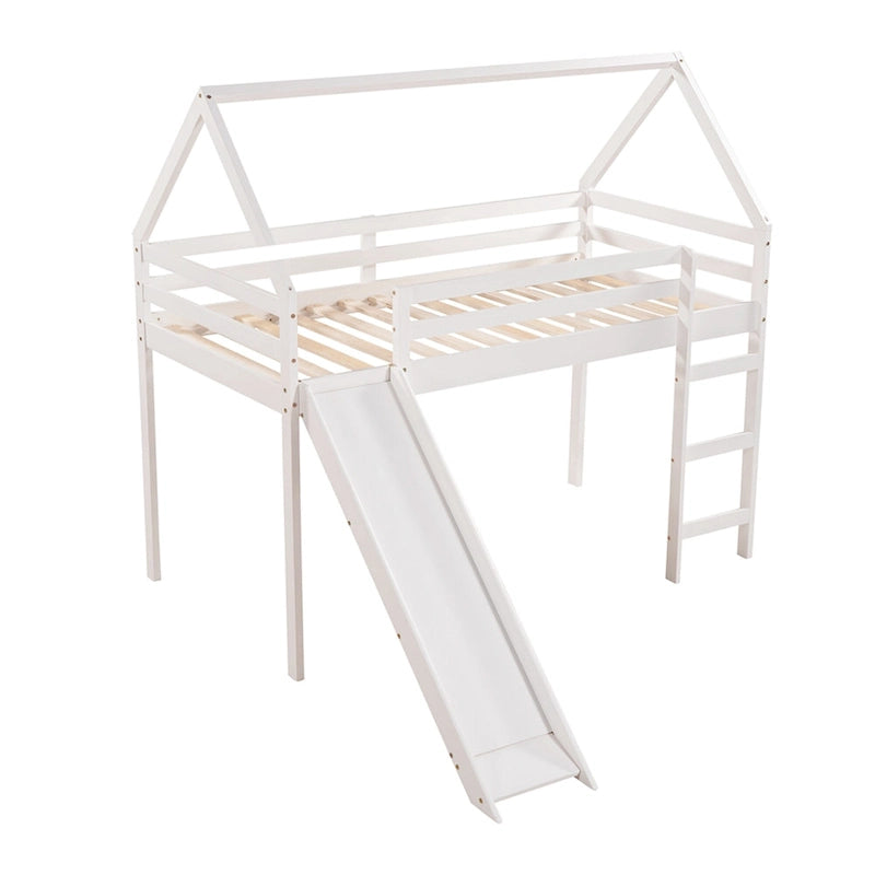 Twin Size Loft Bed with Slide