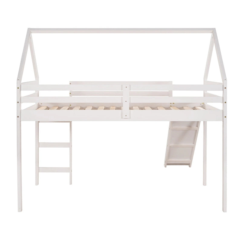 Twin Size Loft Bed with Slide