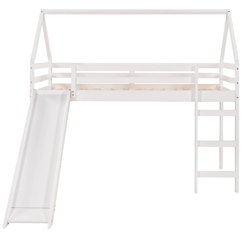 Twin Size Loft Bed with Slide