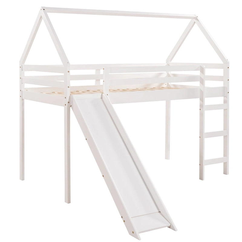 Twin Size Loft Bed with Slide