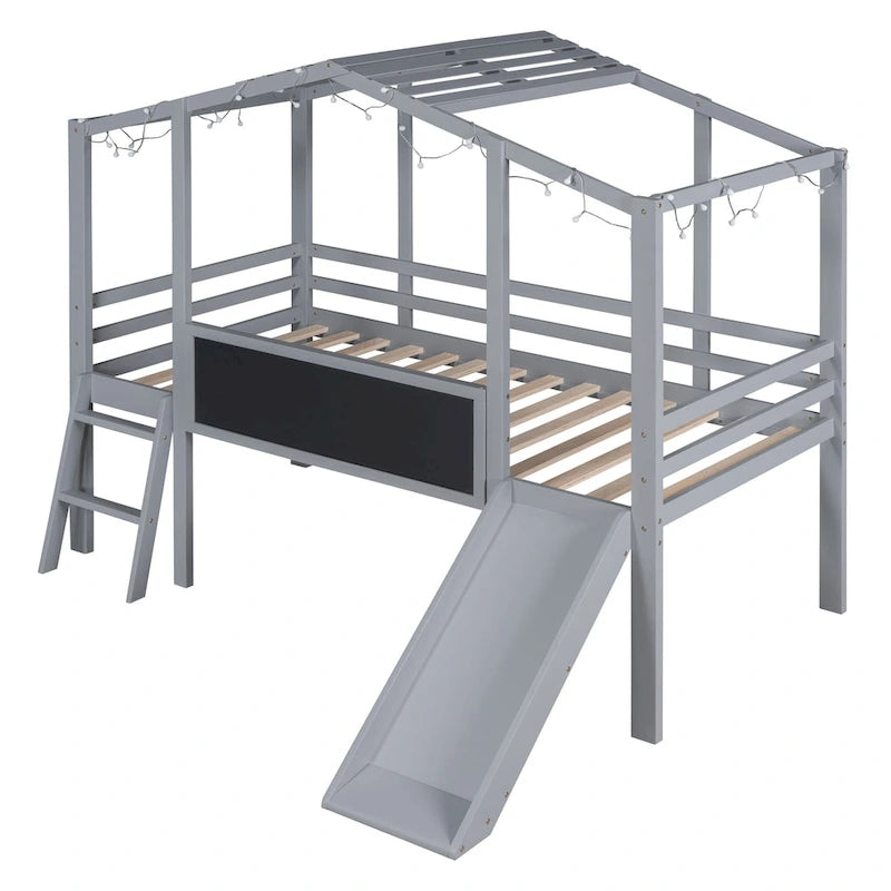 Loft Bed with Ladder and Slide