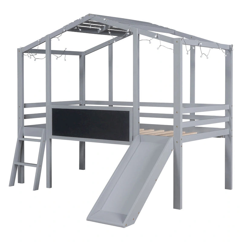 Loft Bed with Ladder and Slide