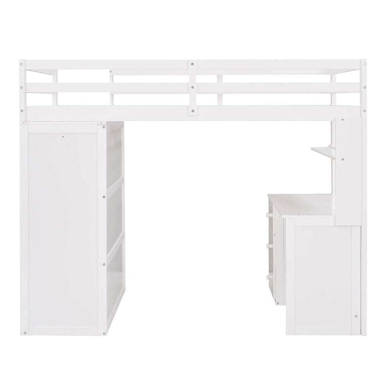 Loft Bed with Drawers,Desk,and Wardrobe