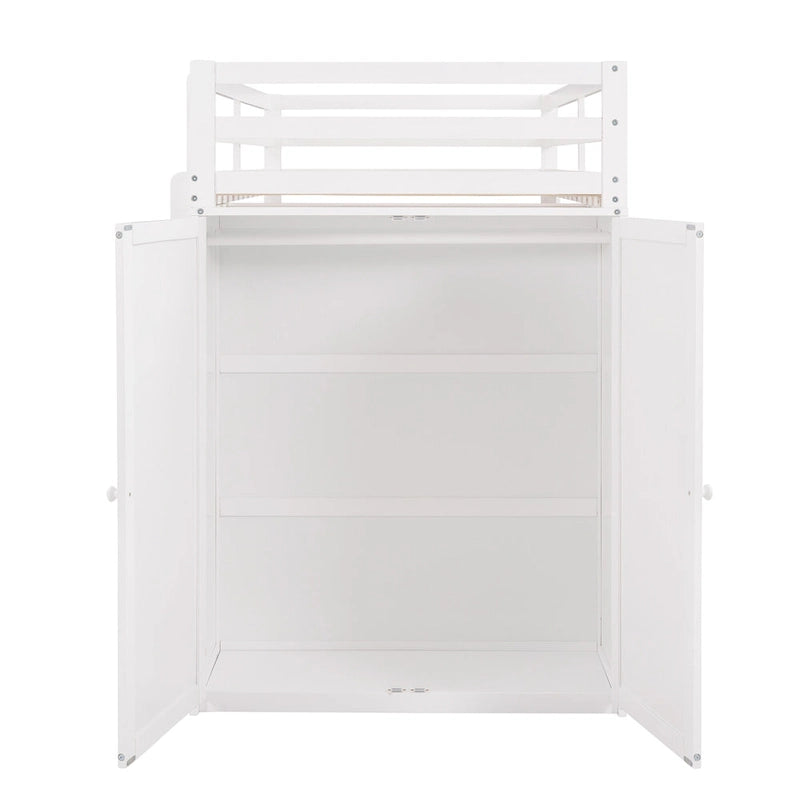 Loft Bed with Drawers,Desk,and Wardrobe