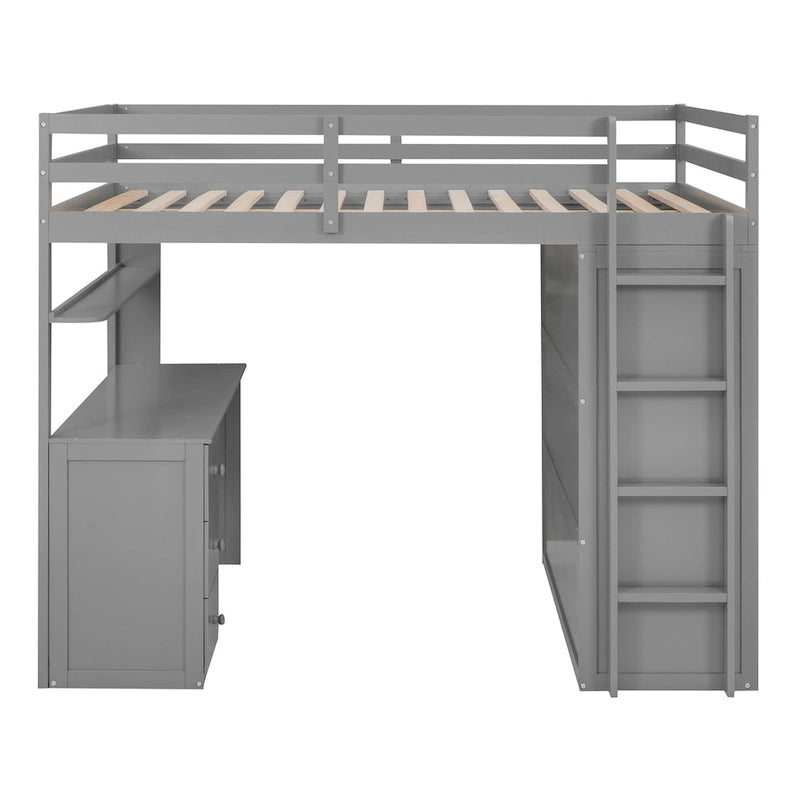Loft Bed with Drawers,Desk,and Wardrobe