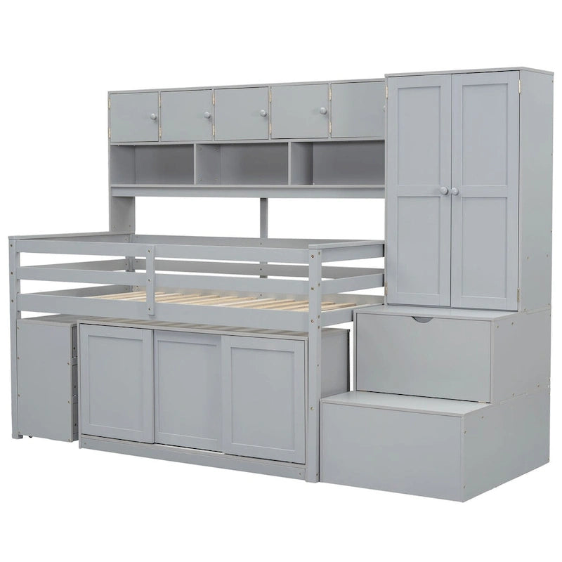 RE Twin Size Wooden Loft Bed