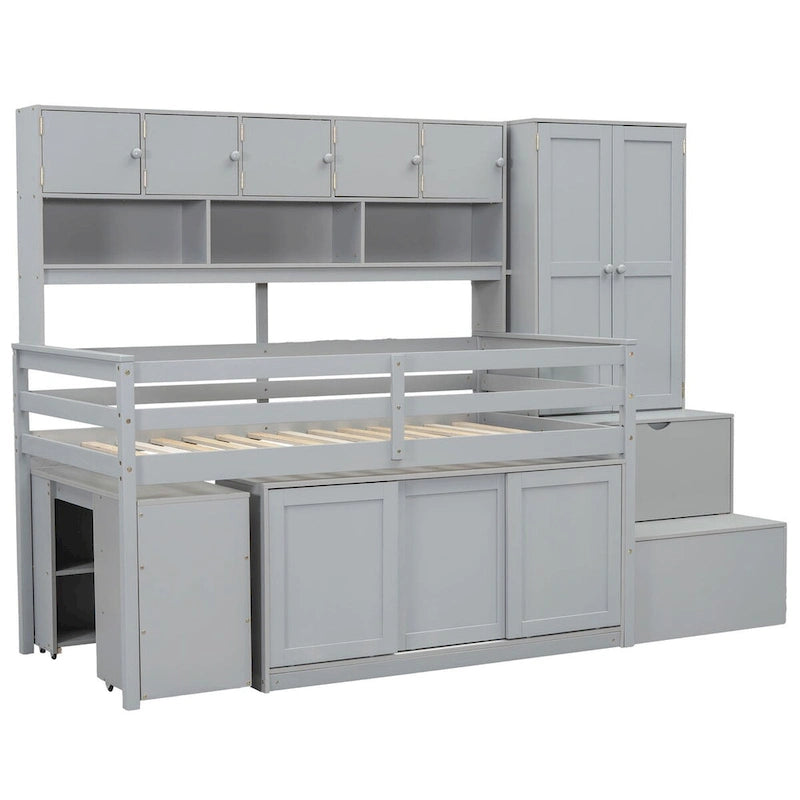 RE Twin Size Wooden Loft Bed