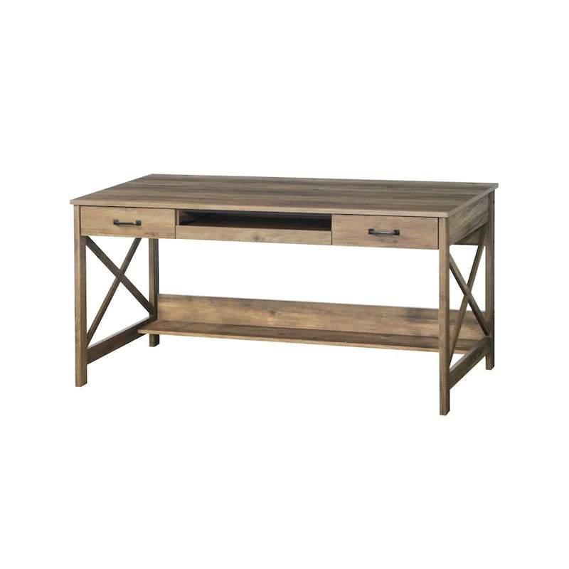 Saint Birch Alaska 59.5 Modern Farmhouse Writing Desk with Two Drawers