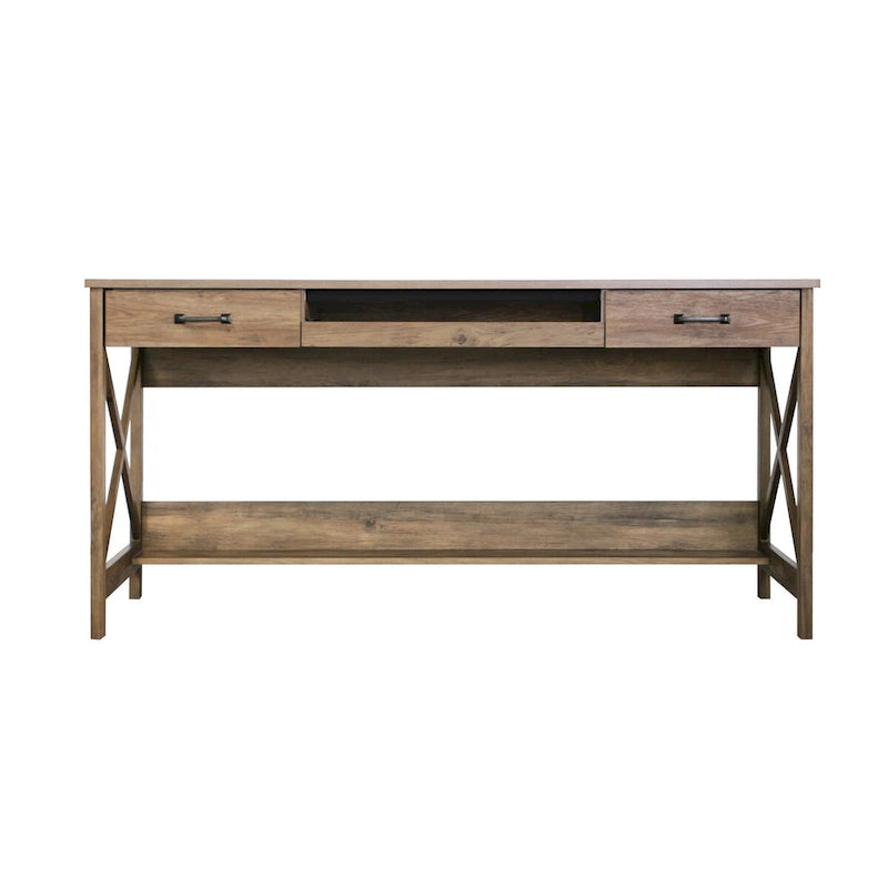 Saint Birch Alaska 59.5 Modern Farmhouse Writing Desk with Two Drawers