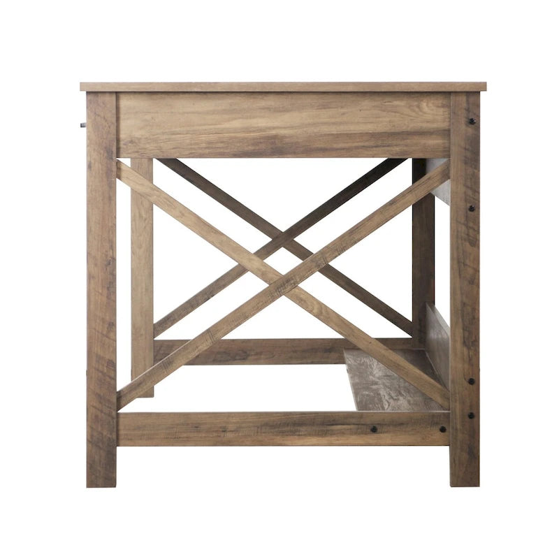 Saint Birch Alaska 59.5 Modern Farmhouse Writing Desk with Two Drawers