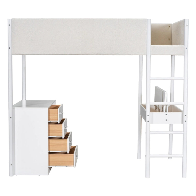 Twin Size Teddy Fleece Loft Bed