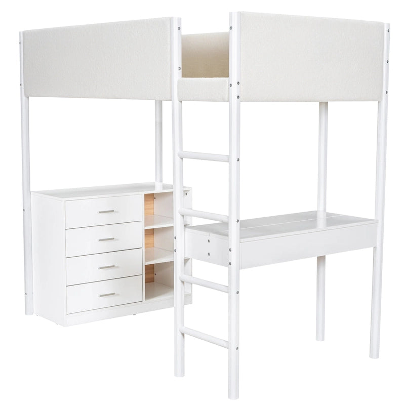 Twin Size Teddy Fleece Loft Bed