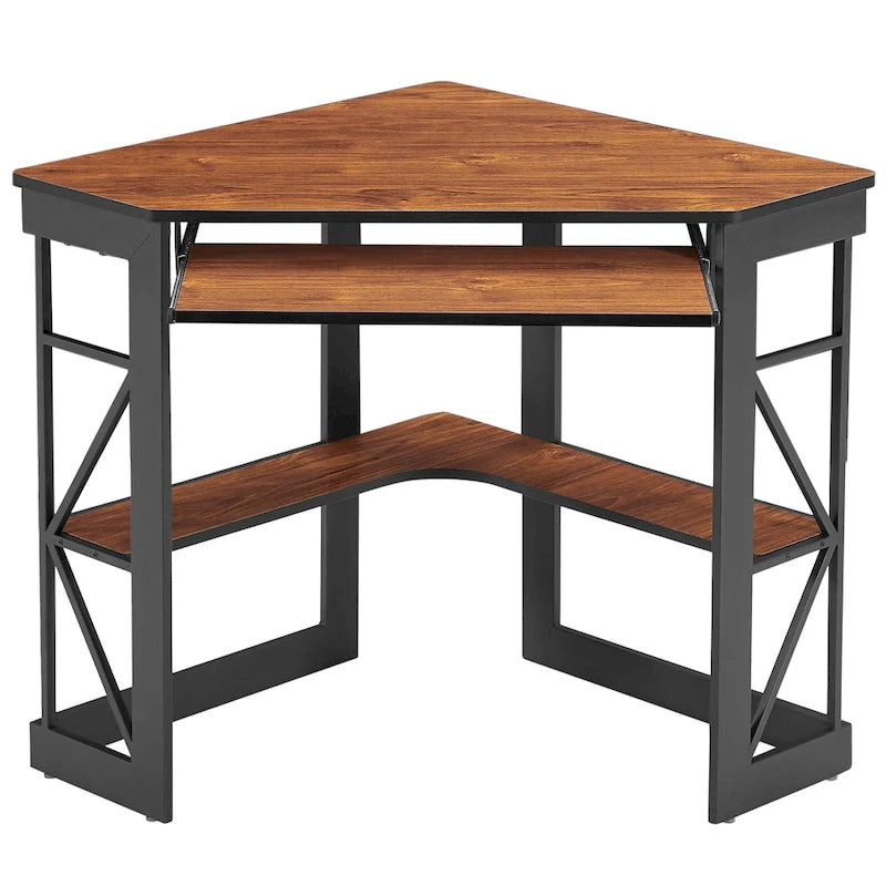 Javlergo Corner Desk with Keyboard Tray, Study Writing Computer Table for College Dorm Home Office