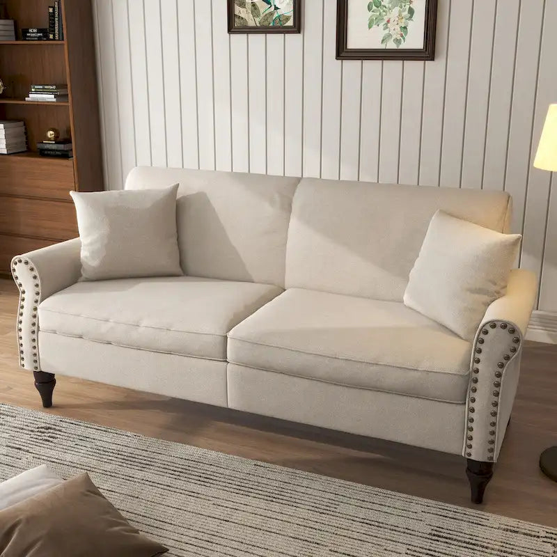 Canapé deux places moderne 73 avec clous décoratifs